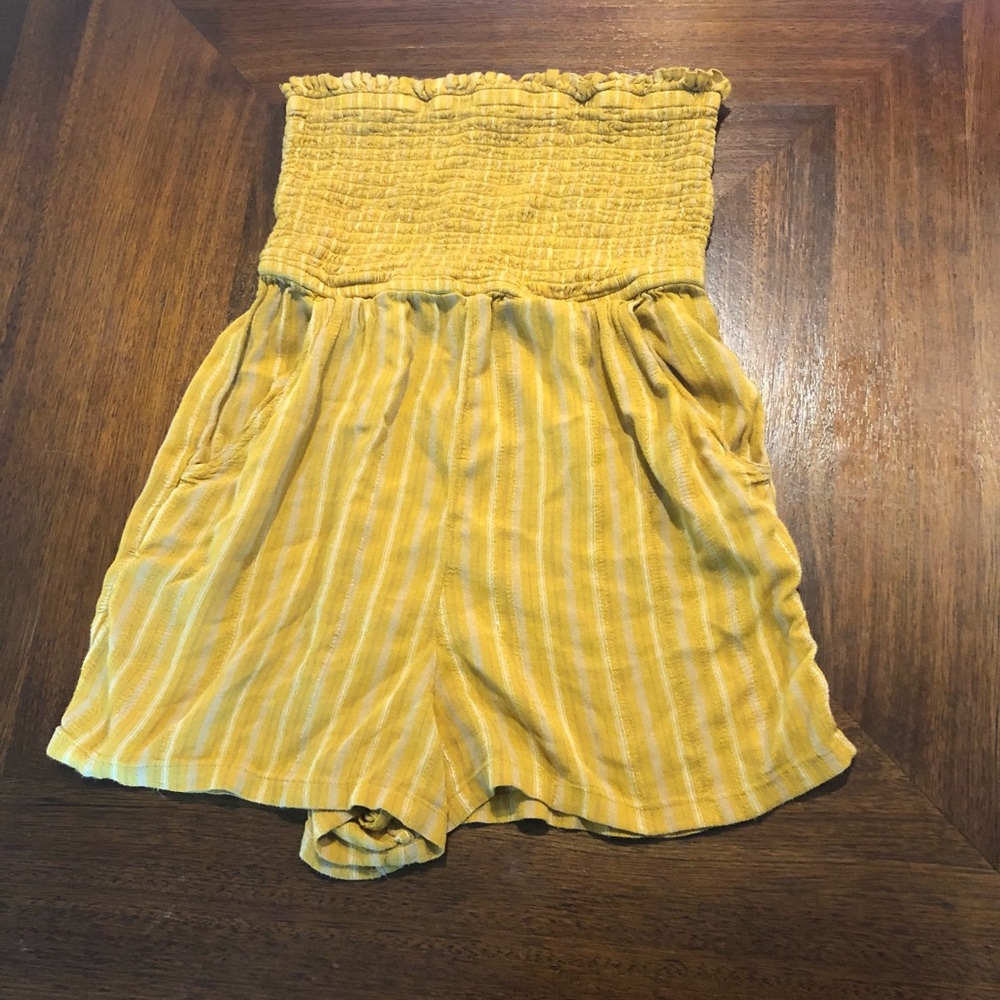 American eagle yellow striped romper